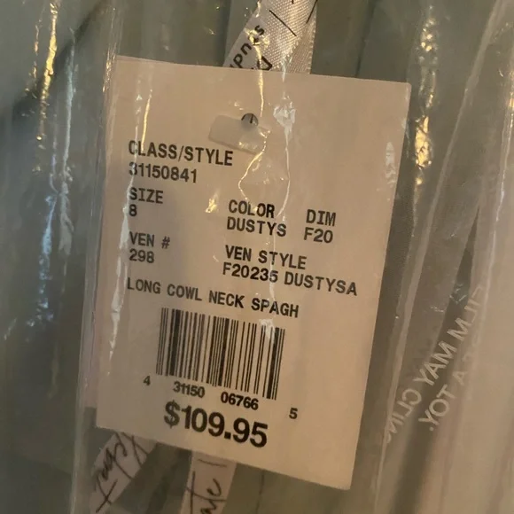 Sage Green David’s Bridal Bridesmaid Dress. - Picture 2 of 4